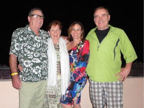 Joan Dupuis with her three children — Randy Johnson, left, Melissa Williams and Rob Johnson, taken in January 2016 in Cuba.