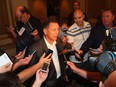 General manager Ken Holland of the Detroit Red Wings speaks with the media following the NHL general managers meetings at the Bellagio Las Vegas on June 23, 2015 in Las Vegas, Nevada.