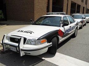 Windsor police cruisers line the street in this file photo.