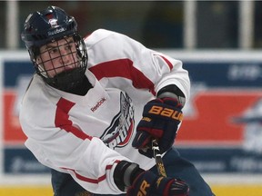 Connor Corcoran is shown during a Windsor Spitfires mini-camp on April 16, 2016 at the WCFU Centre in Windsor, Ont.