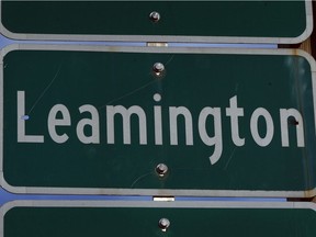 TECUMSEH, ON.  September 17,  2013.  Road sign spelling Leamington correctly now installed on Highway 3 sign.   (NICK BRANCACCIO/The Windsor Star)
