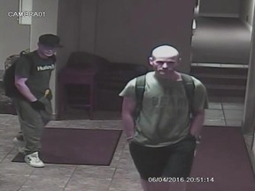 Windsor police are searching for two suspects wanted in connection with numerous thefts from parking garages in the city's east end.