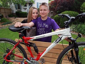 Chase Cartwright will be riding his bike from Windsor to Toronto to raise epilepsy awareness June 9, 2016. His mother Julie, left, suffers from epilepsy.