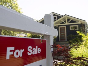 A sold sign is pictured outside a home in Vancouver on June, 28, 2016.