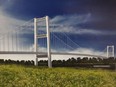 An artist's rendition of the soon-to-be built Gordie Howe International  Bridge is pictured Friday, July 15, 2015.