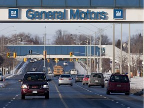 A General Motors Motors sign is shown in Oshawa in this file photo.