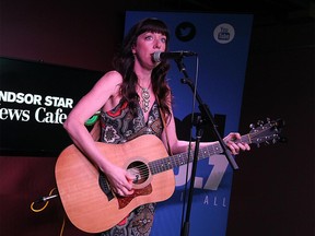 Windsor musician Tara Watts performing in the Windsor Star News Cafe in May 2015.