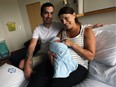 Proud parents Aaron Hillman and Filomena Roma are shown with their newborn son Oliver in one of the 33 birthing rooms at Windsor Regional Hospital in Windsor on July 18, 2016.