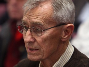 John Muir speaks to city council on Nov. 17, 2014.  The former principal and Sandwich Towne activist died Wednesday at the age of 75.