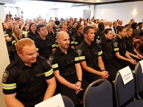 A group of 17 new paramedic recruits joined the Essex-Windsor EMS during a commencement ceremony at St. Clair College on July 22, 2016.