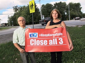 Neighbours John Tomlinson and Shirley Watson who live at the corner of Cabana Rd. and Karen St. are concerned about the impact of the city's construction project aimed at improving Cabana. They are concerned about the safety of children in the neighbourhood and would like to see the one block street closed off at Cabana.