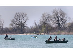 In this file photo, fishermen try their luck near Peche Island on Tuesday, May 3, 2016. (DAN JANISSE/The Windsor Star)