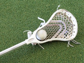 A lacrosse stick and ball.