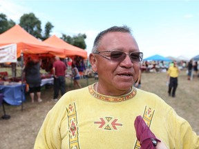 Lonnie Dodge, a Caldwell First Nations councillor speaks about the first ever Caldwell First Nations powwow held on their land in Leamington on Aug. 12, 2016.