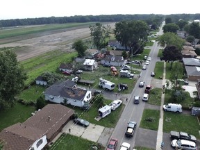 This photo shows some damage caused by the tornado that struck LaSalle and Windsor on  Wednesday, Aug. 24, 2016.