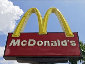 A McDonald's sign is shown in this June 28, 2016 photo.