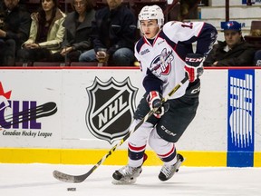 Forward Gabriel Vilardi, seen in this Nov. 22, 2015 photo, paced the offence for the Windsor Spitfires with a goal and an assist in a 6-3 loss to the Hamilton Bulldogs on Feb. 11, 2017.