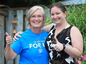 Ovarian cancer survivors Andrea Bodchon, left, and Rory Lau are co-chairs of Ovarian Cancer Canada’s Walk of Hope on Sunday, Sept. 11 in LaSalle.