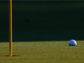 SPRINGFIELD, NJ - JULY 29:  The ball of Rory McIlroy of Northern Ireland sits in its divot on the 16th green during the second round of the 2016 PGA Championship at Baltusrol Golf Club on July 29, 2016 in Springfield, New Jersey.