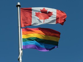 The rainbow flag flying in Kingsville in June 2016.