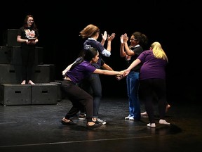 Youths participating in this year's Changing the Odds program at the University of Windsor's School of Dramatic Art perform on Aug. 11, 2016.