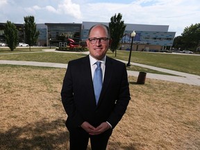 Windsor Mayor Drew Dlikens in photographed near the Art Gallery of Windsor and the aquatic centre on Aug. 11, 2016.