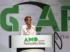 Premier Kathleen Wynne addresses the Association of Municipalities Ontario annual conference at Caesars Windsor in Windsor on Monday, Aug. 15, 2016.