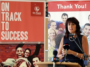 Lorraine Goddard, CEO United Way Windsor-Essex, speaks during a United Way press conference at the University of Windsor in Windsor on Tuesday, Aug. 17, 2016. United Way announced they will expand the On Track to Success program to Windsor's west end.