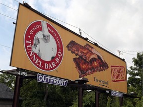 A billboard promoting the return of Tunnel Bar-B-Q is seen on Dougall Avenue in Windsor on Wednesday, Aug. 31, 2016.