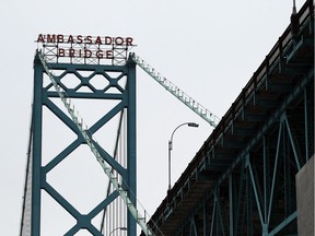 The Ambassador Bridge is seen in Windsor on Tuesday, February 16, 2016.