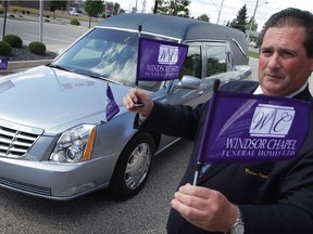 WINDSOR, Ontario. August 20, 2015 - Leon M. Janisse at Windsor Chapel Funeral Home tells of a recent event where group of construction workers showed their respect for the deceased.  The workers stopped their machinery and removed their hardhats as the hearse and funeral procession passed by on Tecumseh Road East.  (NICK BRANCACCIO/The Windsor Star)