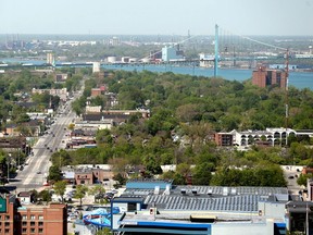 Downtown and west Windsor is pictured on May 19, 2016.