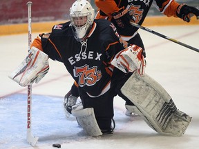 73's goaltender Tyler Ryan made 32 saves to record the shutout as Essex beat the Mooretown Flags 3-0 on Saturday.
