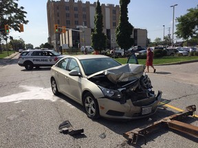 Goyeau Street was closed in front of Windsor Regional Hospital's Ouellette campus Wednesday following a multi-vehicle collision.