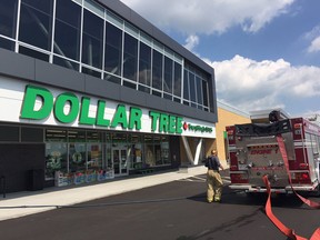 Emergency crews on the scene of a fire at the Dollar Tree on Amy Croft Drive on Sept. 6, 2016. (Dan Janisse/Windsor Star)
