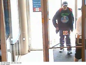 Windsor police are seeking this suspect in connection with a bank robbery on Tecumseh Road.