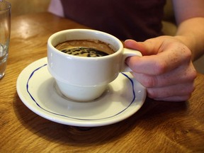 A cup of coffee is pictured on July 5, 2012 in a Paris.