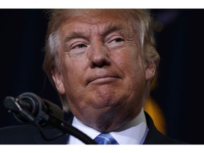 Republican presidential candidate Donald Trump delivers an immigration policy speech during a campaign rally at the Phoenix Convention Center, Wednesday, Aug. 31, 2016, in Phoenix.