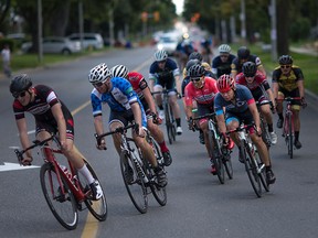 Cyclists compete in the Senior 3&4, Juniors, and Cadet (men) race at the Tour di Via Italia, Sunday, Sept. 4, 2016.