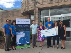 Members of Libro Credit Union present a cheque for $21,039 to Community Living Essex County on Sept. 1, 2016.