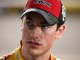 Joey Logano, driver of the (22) Shell Pennzoil Ford, reacts after the NASCAR Sprint Cup Series Federated Auto Parts 400 at Richmond International Raceway on Sept. 10, 2016 in Richmond, Va.