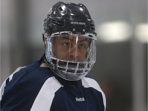 Cole Purboo is shown during a Windsor Spitfires minicamp on April 16, 2016 at the WCFU Centre.
