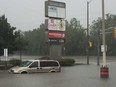 One of the vehicles that fell victim to the flooding at Tecumseh Mall on Sept. 29, 2016.