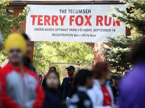 In this Sept. 2014 file photo, participants in the Tecumseh Terry Fox Run wait to get started at Green Acres Optimist Park in Tecumseh.