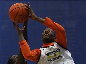 The University of Windsor Lancers Alex Campbell practises at the St. Denis Centre in Windsor on Jan. 22, 2015.