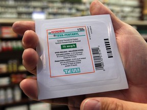 A fentanyl patch is displayed at a local pharmacy September 14, 2016.