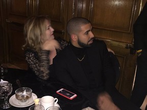 Drake caused a buzz in Windsor Saturday night when he attended a wedding reception at the Caboto Club. (Photo from Twitter: @abbeydufault9)