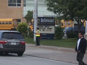 City of Windsor parking enforcement officers conduct a blitz in front of Ecole Bellewood in south Windsor on Oct. 17, 2016.