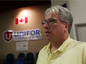 Marc Renaud answers questions after a Unifor Local 200 meeting in Windsor on Wednesday, Oct. 26, 2016.