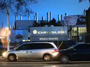 Traffic passes the Windsor Assembly Plant just hours before the deadline in contract talks between Unifor and Fiat Chrysler on Oct. 10, 2016.